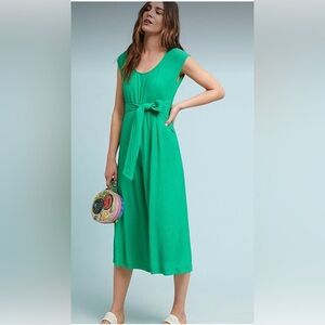 🌟HP🌟Anthropologie Green Crepe Jumpsuit sz 16